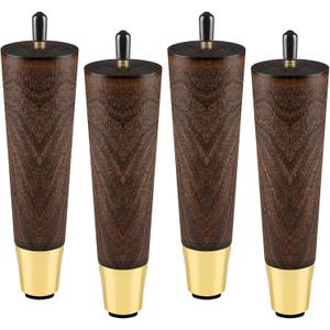 Wood Furniture Legs 8 inch - Sofa Legs Set of 4 Replacement Couch Legs - Round Furniture Feet Replacement for Legs for Furniture - Sofa Legs, Chair, Dresser, Ottoman, Coffee Table, Cabinet, Etc. Brown