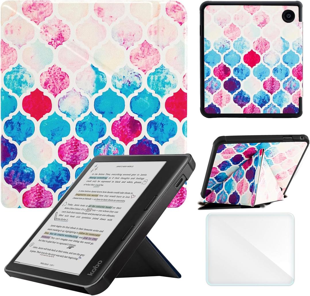 Case Compatible with Kobo Sage 8 Inch e-Reader (Model: N777 N778K, 2021 Release), Includes a Screen Protector - Premium PU Leather Cover with Auto Sleep/Wake