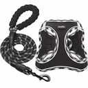 haapaw Dog Harness with Leash Set, No Pull Adjustable Reflective Step-in Puppy Harness with Thickened Padded Vest for Extra-Small/Small Medium Dogs