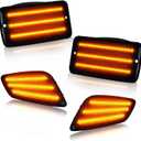 Bestview Front Turn Signal Light & LED Side Marker Light Compatible with 1997-2006 Jeep Wrangler TJ, Amber LED Fender Side Marker Lamp Bumper Turn Signal Light Kit, Smoked Lens 4 Pieces