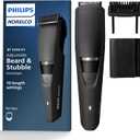 Philips Norelco Beard Trimmer and Hair Clipper - Cordless Grooming, Rechargeable, Adjustable Length, Beard Trimmer and Hair Clipper - No Blade Oil Needed - BT3230/41 (Black)