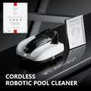 Cordless Robotic Pool Cleaner, Portable Swimming Robotic Pool Vacuum Self-Parking Technology,150Mins Runtime,Pool up to 900 Sq.Ft, Ideal for Above-Ground Pools (White)