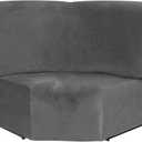 MIFXIN Corner Sofa Cover 1 Piece Velvet Stretch Corner Couch Cover for Sectional Recliner Sofa Slipcover Reclining L Shape Sofa Couch Additional Seat (Grey)