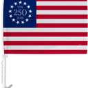 Betsy Ross 1776 2026 USA 250th Car Flag Kit Truck Post Outdoor 2 PCS Pack Bandera Para Carros Independence Day Poster Flags For Cars Window Decor 4th Of July America 250 Anniversary Decoration Gift