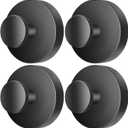 2026 Upgraded Drill-Free Suction Cup Hooks, Stainless Steel Suction Cup Hooks for Shower, Mirror, Wall, Bathroom, Glass, Hanging Towels - 4 Pack, Black