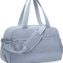 Gym Bag for Women, Travel Duffle Bags with Wet Pocket, Lightweight Carry on Bag Overnight Weekender Duffel Bag, Water Resistant (Haze Blue), 15.6×6.8×11.5 inches, Capacity: 22L