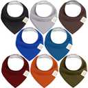 KeaBabies 8-Pack Organic Baby Bandana Bibs for Boys, Girls - Super Absorbent Triangle Baby Bibs for Drooling and Teething Infant, 100% Cotton Extra Soft for Newborn, Infant 0-36 Months (Coastline)