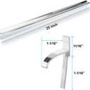 25" Shower Door Bottom Deflector for Chrome Framed Shower Door Drip Rail Replacement with Vinyl Sweep