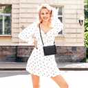 higouta Small Crossbody Bags for Women Trendy Clutch Purse PU Leather Shoulder Bags with Adjustable Strap (Black)