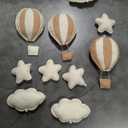 Poen 10 Pcs Star Hot Air Balloon and Cloud Nursery Decor Western Wall Decor for Bedroom Mini Felt Clouds Stars Hot Air Balloon Nursery Felt Wall for Kids Baby Bedroom(Khaki)