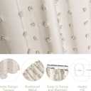 Siiluminisoy Boho Farmhouse Beige Shower Curtain, 72 x 72 Tufted Pleat Floral Puffs Textured Modern Farmhouse Minimalist Shower Curtain Set with Hooks for Bathroom