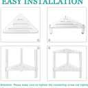 DEYIMAN Clear Acrylic Corner Shower Stool - Heavy Duty 220lbs, Non-Slip Corner Shower Stool for Small Spaces, Easy Assemble Bath Foot Rest for Shaving Legs (15.35" x 15.63" x 14.37")