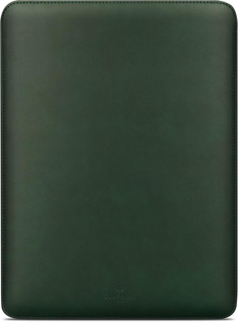 Comfyable Laptop Sleeve 13 Inch Precisely Compatible with MacBook Air M4 2025-2018 & MacBook Pro M2 2022 M1 2020-2016, Faux Leather Cover Case, Green