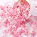 1500+ Real Dried Hydrangea Flower Petals -1.06Oz Real Natural Preserved Petals for Wedding, Party Confetti, Flower Girl Baskets, Romantic Night, Proposal Decor, Handcrafts (Pink & White)