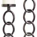 Deco 79 Aluminum Metal Geometric Decorative Candle Holder Chain Link Candle Stand, Set of 2 Candlestick Holder 23", 19" H, Dark Gray