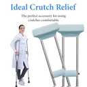 SPRING SEAON Crutches Padding Waffle Pattern Universal Crutch Pads for Armpits and Hand Grips Pads for Crutches Underarm Crutch Cushions Crutch Covers Pillows Crutch Accessories Moisture Absorption (Light Blue)