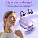 Pearl Clip Ear Open Earbuds, Bluetooth 5.4 Headphones, IPX7 Waterproof Headsets, Clip on Earphones with Microphone, Suitable for Small Ears, Sports and Running, Exercise(Purple) 3