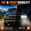 LED DRL Headlights Fit 1999-2007 GMC Sierra 1500/2001-2007 GMC Sierra 1500HD 2500HD 3500 (Only Fits 07 Classic Models,Not Fit All Denali Trims), Fit 99-06 Yukon Black Housing Clear Reflector