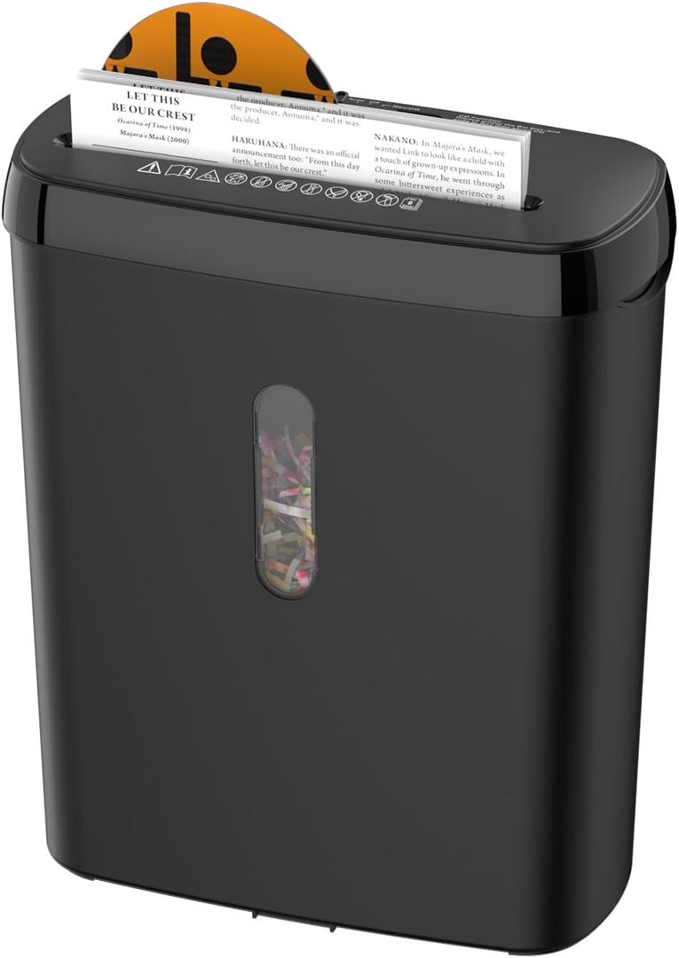 Paper Shredder for Home10-Sheet Strip Cut,12 L Basket,P-2 Security Level,Shred CD & Credit Card Shredders for Home Use