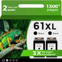 61XL Black Ink Cartridge for HP Ink 61 XL Replacement for HP61 HP61XL 2 Pack for 3510 4500 2620 5530 4630 2540 4502 3050 1510 4632 4501 2542 2514 4635 3050a 5535 4610 1000 1010 1512 3512 2541 Printer