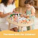 Dmitoora® 10 in 1 Montessori Toys for 1 Year Old Activity Table | wooden Montessori table, sensory toy, baby activity center, train track, fishing game, shape sorter, boys girls gift