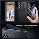 for Samsung Galaxy Z Fold6 Case: Slim Hinge Stand Case with Screen Protector & S Pen Holder - Full Body Rugged Hard Protective Phone Cover for Women Men (Black)