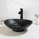 Bathroom Vessel Sink Oval Black With Faucet And Drain Combo Above Counter Washing Bowl Waterfall Faucet Mixer Brass Tap Set