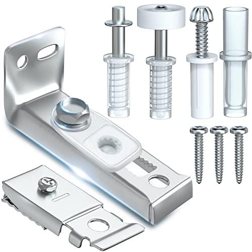 Bifold Door Hardware Repair Kit - 1 Pack Bi-fold Sliding Closet Doors Replacement Parts Include Top & Bottom Bracket, 3/8" Pivot, 7/8" Guides Wheel, for Folding Pocket Door Accordion