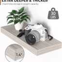 Floating Shelves - Rustic Grey Storage Shelf Set of 2 - 16 Inch Wall Mounted Shelves for Wall Decor & Storage - Wooden Shelves with Invisible Brackets for Living Room, Bedroom, Kitchen, Farmhouse