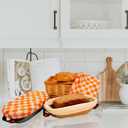 10in Banneton Bread Proofing Basket Set of 2,Oval Cotton Rope Sourdough Proofing Basket,With Thick Cotton Liner & Double Layer TPU Bowl Cover for Artisan Bread Baking, Proofing Sourdough & Storage