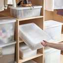 15 Quart Stackable Plastic Storage Bins with Lids,Container to Organize Shoes and Crafts on Closet Shelves,Garage, Totes, Tubs Boxes Organizing 4 Pack (4L)