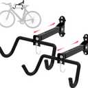Qualward Bike Wall Mount Hanger, Garage Bike Rack for Indoor Bicycle Storage in Garage Home, Horizontal Bike Holder for Road Bikes, Mountain Bikes, Hybrid Bikes
