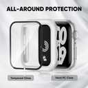 Sport Silicone Bands and Case with Screen Protector Compatible with Apple Watch Band 44mm/45mm/46mm/42mm/41mm/40mm for Men, Breathable Strap and Cover Combo for iWatch Series 11/10/9/8/7/6/5/4/SE (White Black)