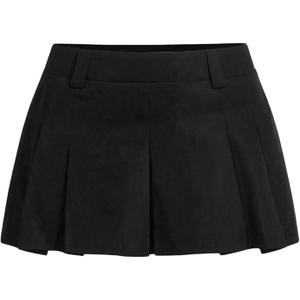 SweatyRocks Women's Low Waist Pleated Mini Skirt A Line Ruffled Skater Skirts L 