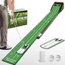 Putting Green Putting matt for Indoors Golf Putting Mat - Indoor Putting with Ball. Putting matt for Golf Practice, Portable and Easy to Clean. Great Gift