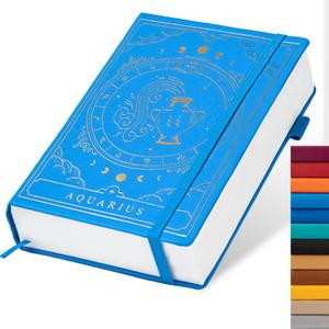 TIEFOSSI Constellations A5 Dotted Hardcover Journal Notebook, 100gsm 400pages Writing Paper, Organizers Notebook for Women, Men, Teens (Aquarius)