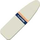 Ironing Board Cover and Pad Extra Thick Heavy Duty Padded 4 Layers, Silver Coated Ironing Board Cover, Non Stick Scorch and Stain Resistant Standard Size 15x54 inch with Elasticized Edges (Linen)  
