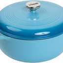 Lodge Essential Enamel Cast Iron Dutch Oven - Perfect for Bread Baking, Braising, Marinating & Slow Cooking - Features Moisture-Sealing Lid & Dual Handles - Kitchen Essentials - 6 Quarts - Desert Sage
