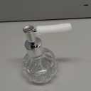 Glass Liquid Soap Dispenser Bathroom, Clear Crystal Design 8.5oz Kitchen Vintage Reusable Soap Dispenser with Rust-Proof Plastic Pump