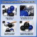 Blue and Black Happy Birthday Decorations for Men,Birthday Decorations with Banner, Fringe Curtains,Foil Balloons, Balloon Kits for 21st,25th 27th 30th 35th 40 50 60th Birthday Decorations