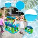 Water Table Mat for Step2 Rain Showers Water Table, Silicone Non-slip Water Table Mat, Water Table Accessories Water Toys Storage Mat for Indoor Outdoor Collect Water Toys Keep the Floor Clean(Blue)