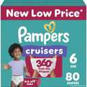 Pampers Diapers - Cruisers 360 - Size 6, 80 Count, Babyproof up to 100% Leakproof Pull-On Diaper