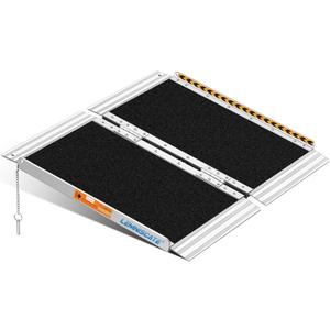 LEMNISCATE 2FT Wheelchair Ramps for Home Steps, Non-Skid Portable Handicap Aluminum Wheel Chair Ramps, 800LBS Capacity Folding Ramps for Wheelchairs for Homes, Entry, Shed, Doorways, Curbs, Stairs (2FT-Usable height 2-6 inch)