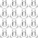 16 Pcs Clear Glass Taper Candle Holders, Clear Candlestick Holders Bulk for Wedding, Party, Table Centerpiece Decor & Festival(2.7" x 2.7"x 2.3")