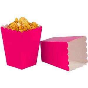 We Moment Hot Pink Popcorn Boxes Mini Paper Popcorn Box Cardboard Popcorn Container for Birthday Party, Graduation, Wedding, Carnival, Movie Night, Pack of 36