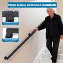 5FT Black Industrial Handrail, Heavy Duty Galvanized Steel Railing Kit for Indoor and Outdoor Stairs and Steps, with Mounting Hardware