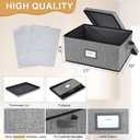 Platter Storage Case（2-Pack）,Stackable Plate Storage Containers, 17“ x 13” x 8.2” China Storage Containers Hard Shell with 6 Felt Dividers, Linen Grey
