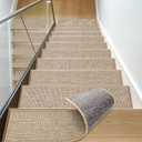 WICHEMI Stair Treads for Wooden Steps Indoor, 9"x30" Peel and Stick Stair Treads Non Slip 15 Pack Carpet Stair Treads with Reusable Adhesive for Dogs Kids Elder, Beige