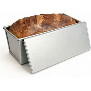 Pullman Loaf Pan with Lid 13x4 Uncoated Aluminized Steel for Sandwich Bread