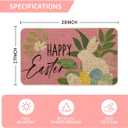 Artoid Mode Pink Rabbit Flowers Bunny Eggs Happy Easter Doormat, Home Decor Low-Profile Switch Rug Door Mat Floor Mat for Indoor Outdoor 17x29 Inch